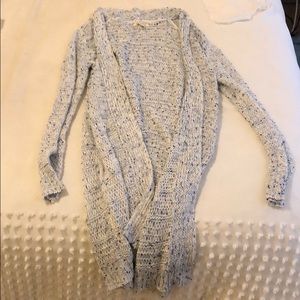 Blue/white knit cardigan